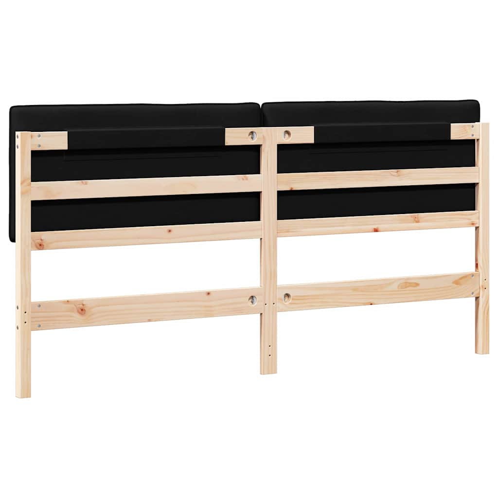 Tête de lit capitonnée Marron et Noir 200 cm Pin massif - XIOS