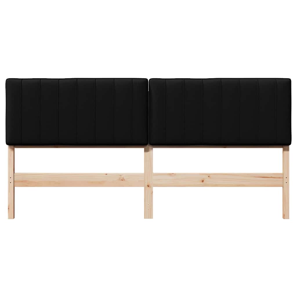 Tête de lit capitonnée Marron et Noir 200 cm Pin massif - XIOS