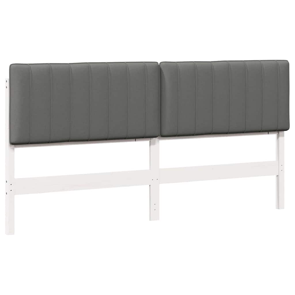 Tête de lit capitonnée Blanc et gris clair 200 cm Pin massif - XIOS