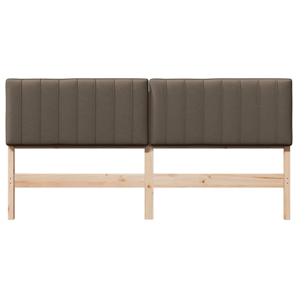 Tête de lit capitonnée Marron et Taupe 180 cm Pin massif - XIOS