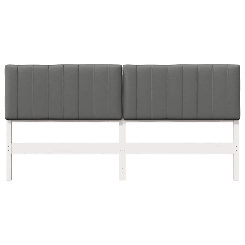 Tête de lit capitonnée Blanc et gris clair 180 cm Pin massif - XIOS