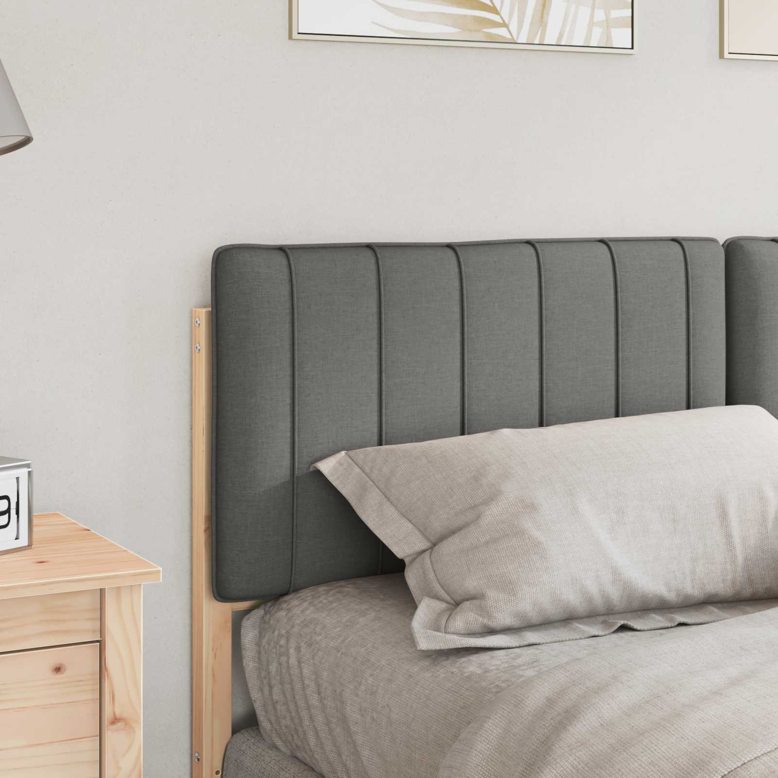 Tête de lit capitonnée Marron et gris clair 160 cm Pin massif - XIOS