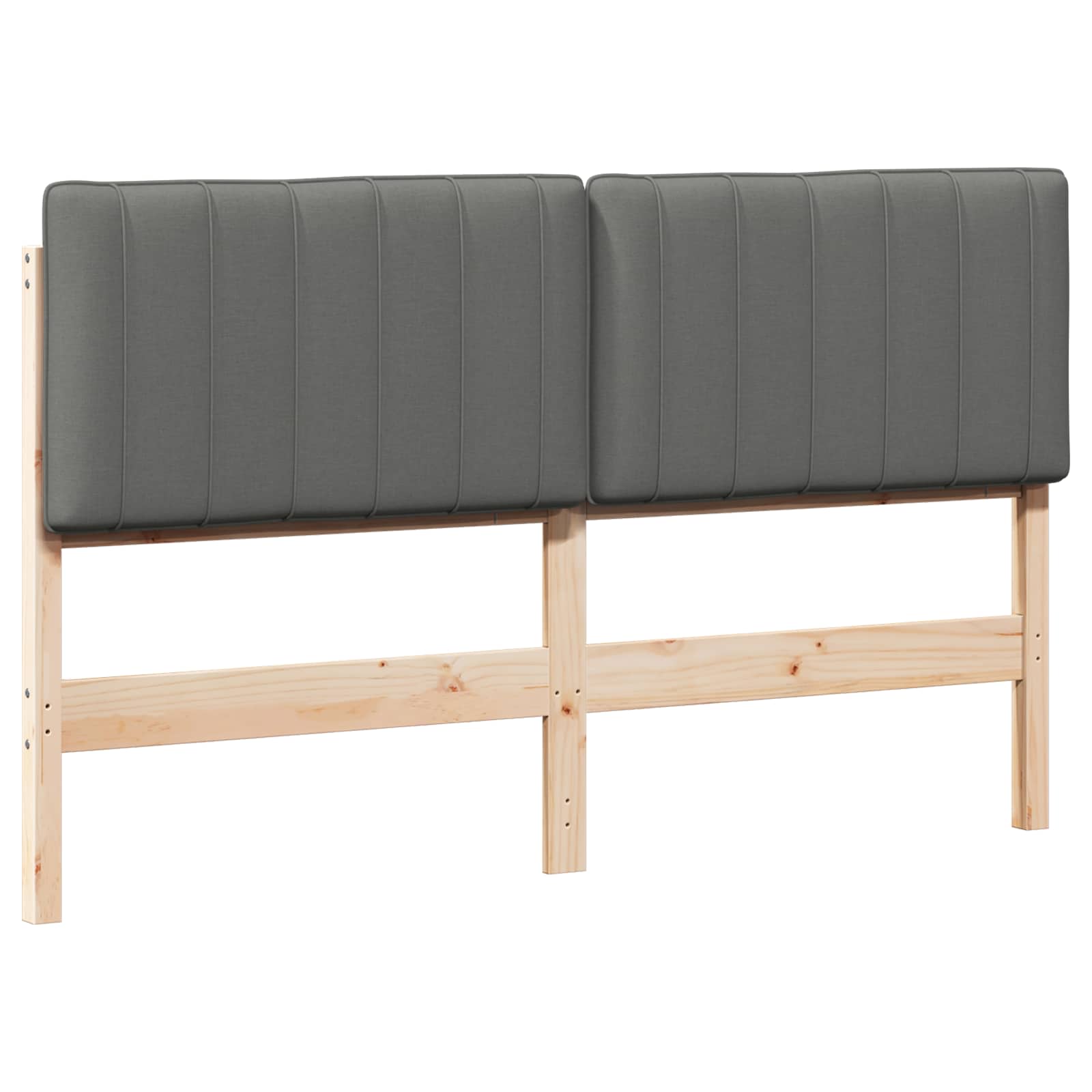Tête de lit capitonnée Marron et gris clair 160 cm Pin massif - XIOS