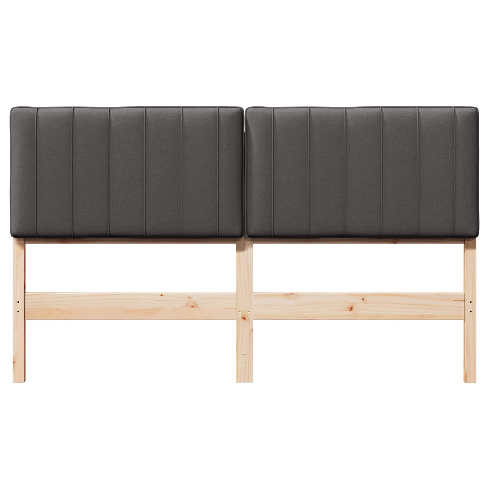 Tête de lit capitonnée Brun et gris foncé 160 cm Pin massif - XIOS
