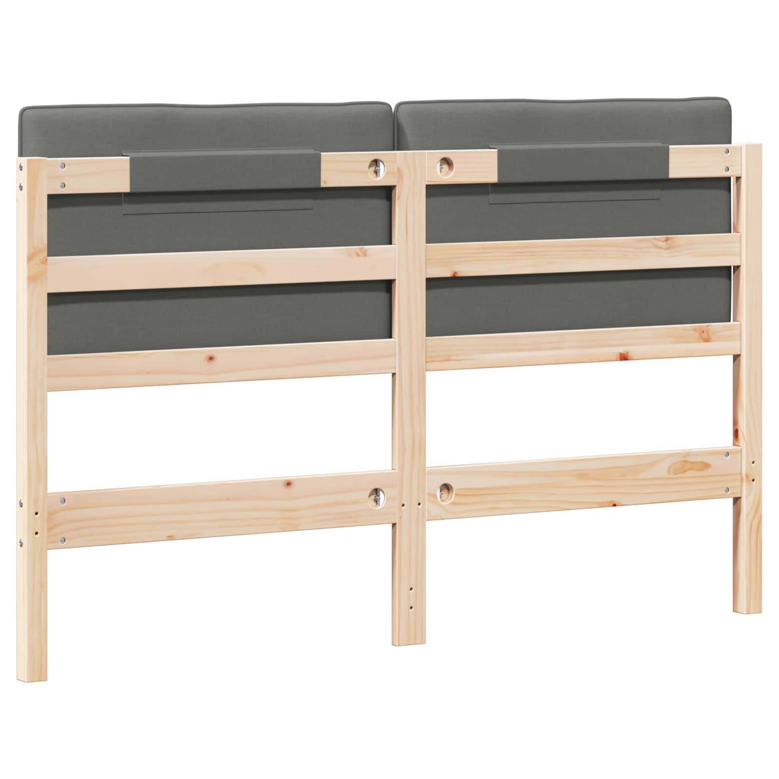 Tête de lit capitonnée Marron et gris clair 150 cm Pin massif - XIOS