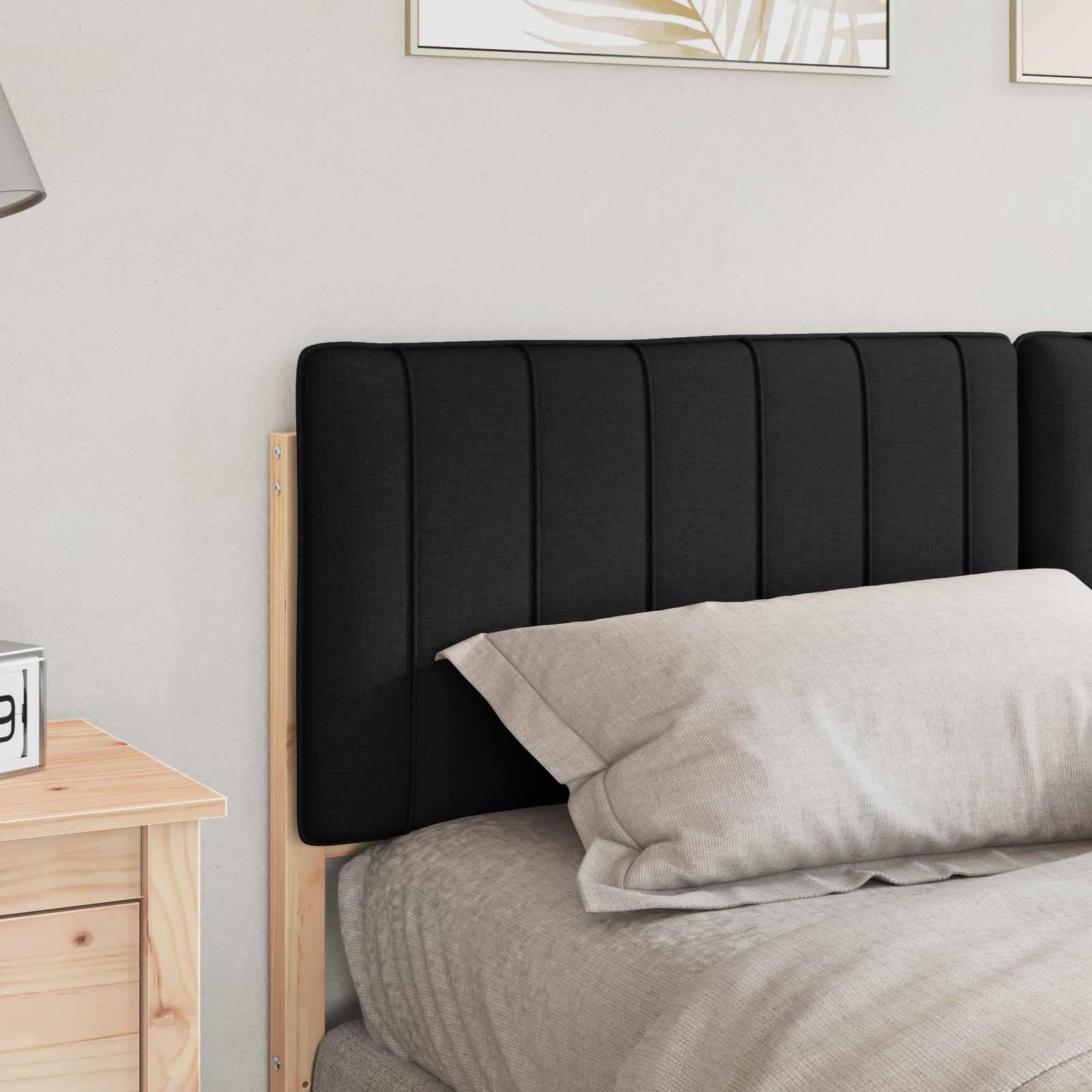 Tête de lit capitonnée Marron et Noir 150 cm Pin massif - XIOS