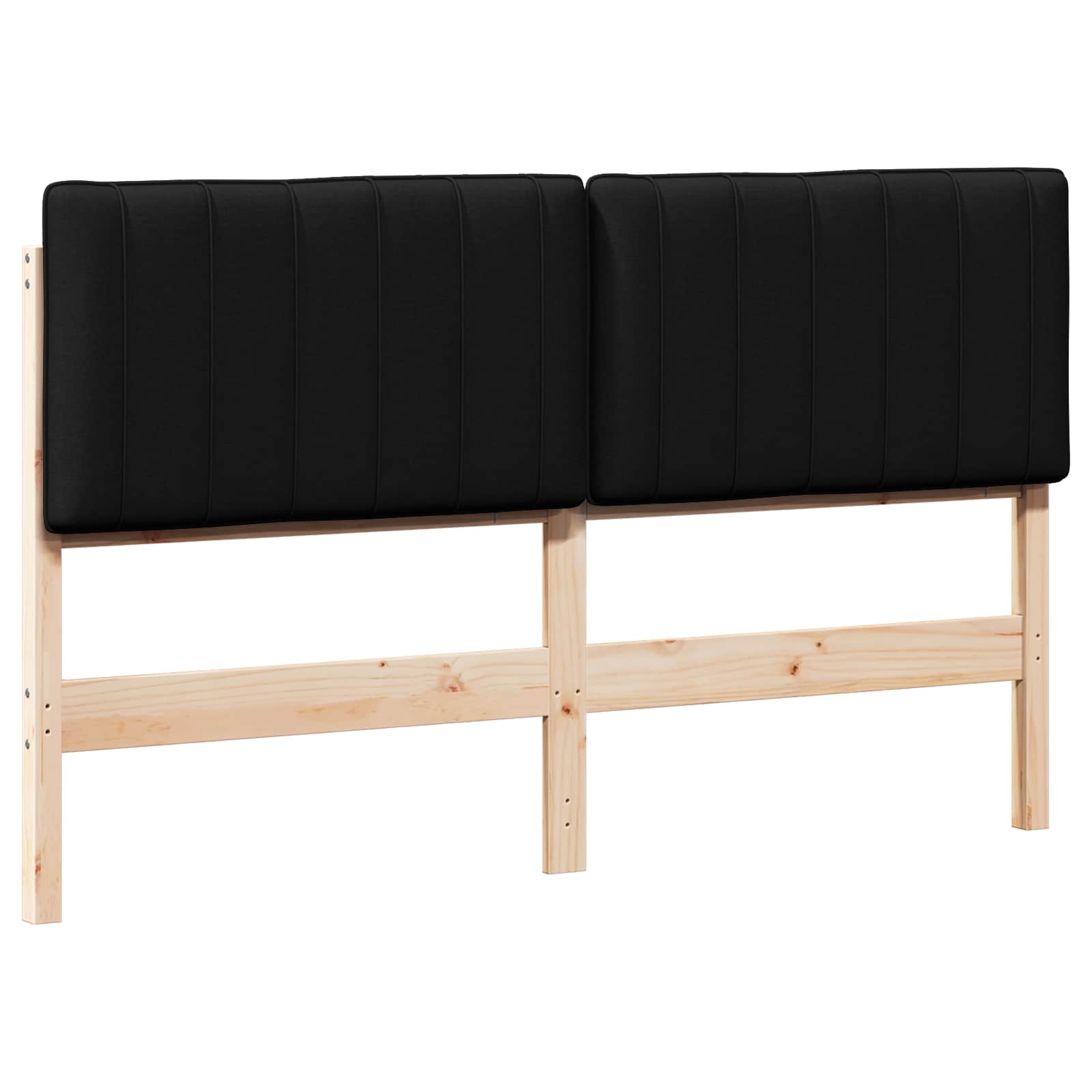 Tête de lit capitonnée Marron et Noir 150 cm Pin massif - XIOS