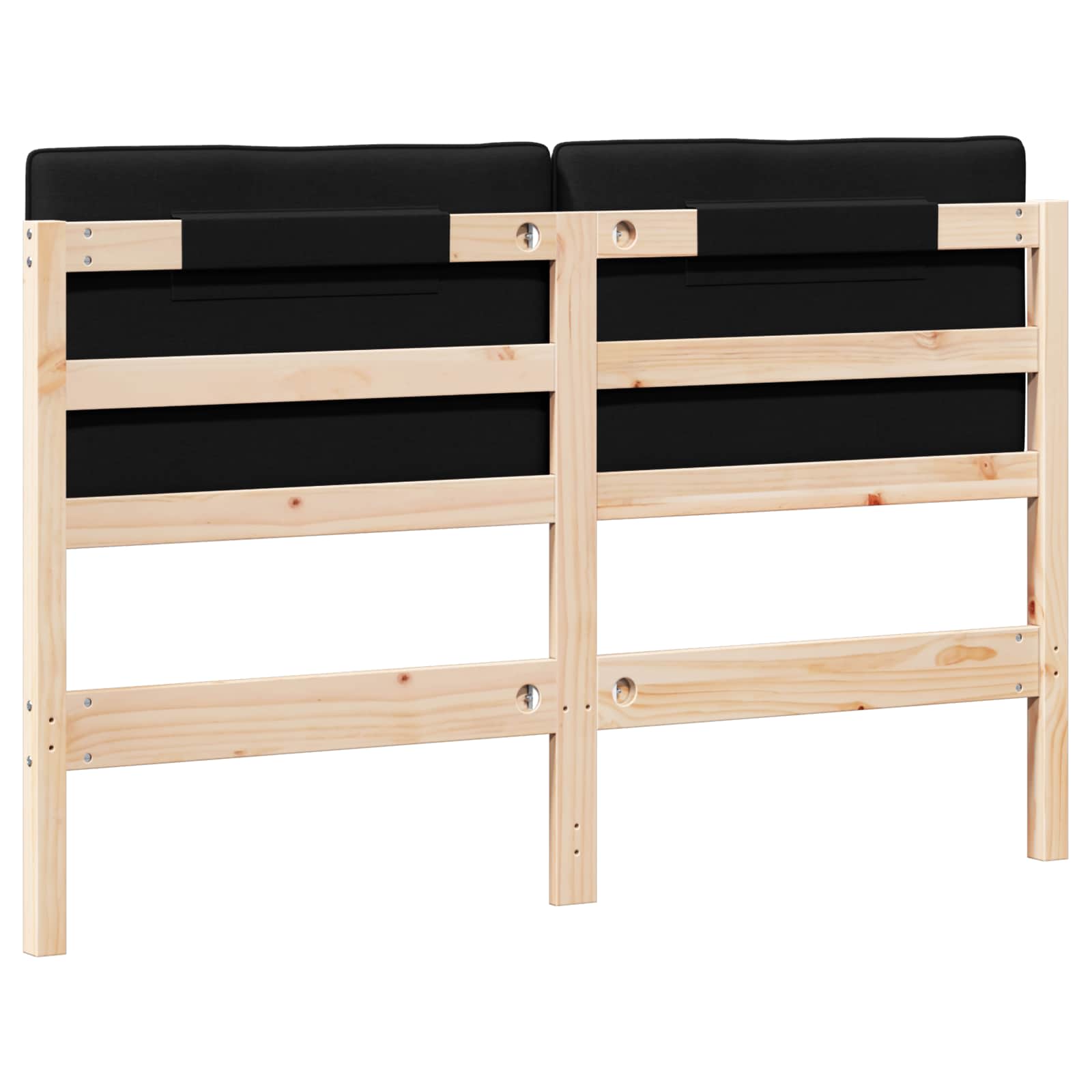 Tête de lit capitonnée Marron et Noir 150 cm Pin massif - XIOS