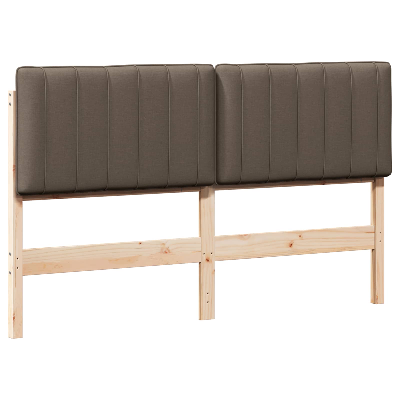 Tête de lit capitonnée Marron et Taupe 150 cm Pin massif - XIOS