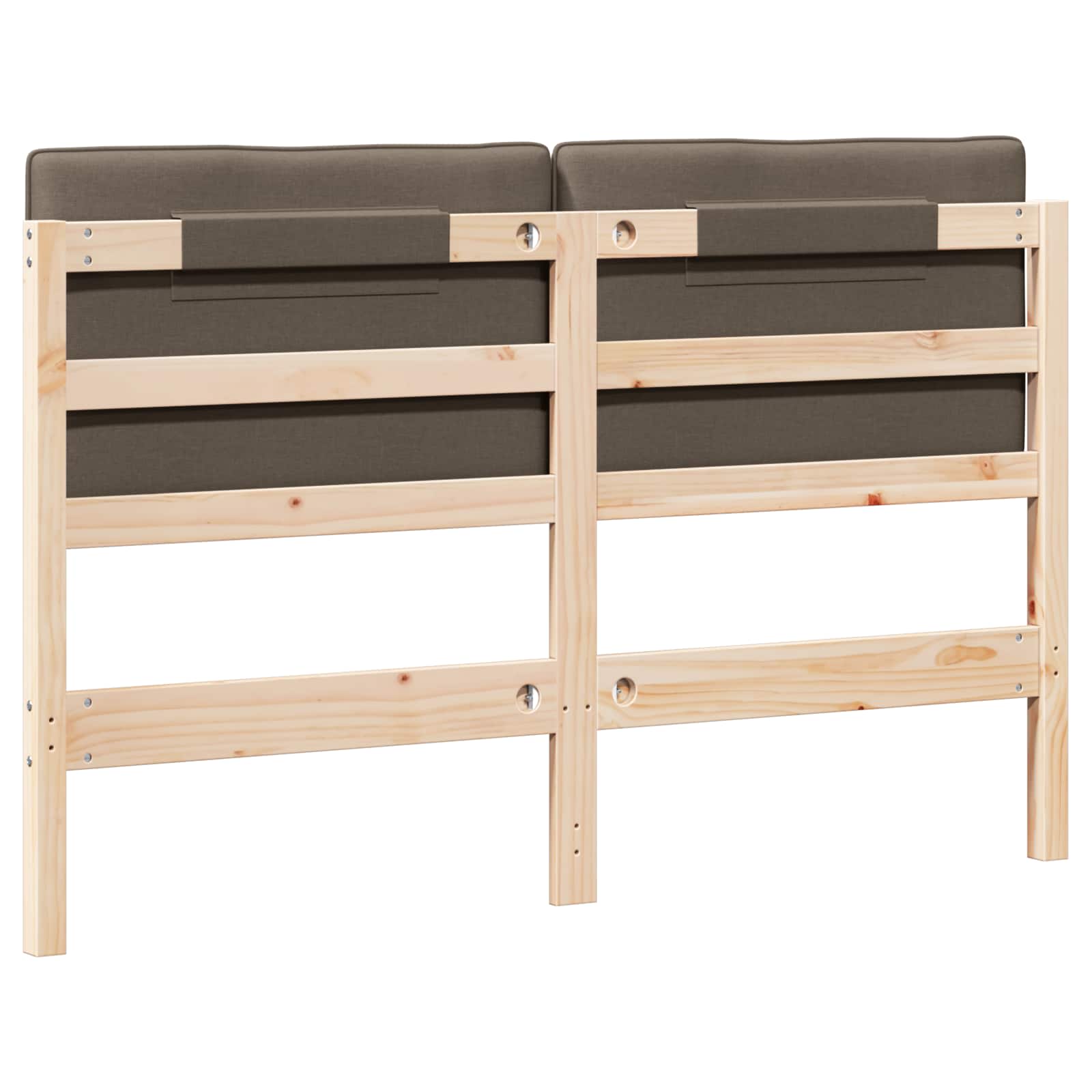 Tête de lit capitonnée Marron et Taupe 150 cm Pin massif - XIOS