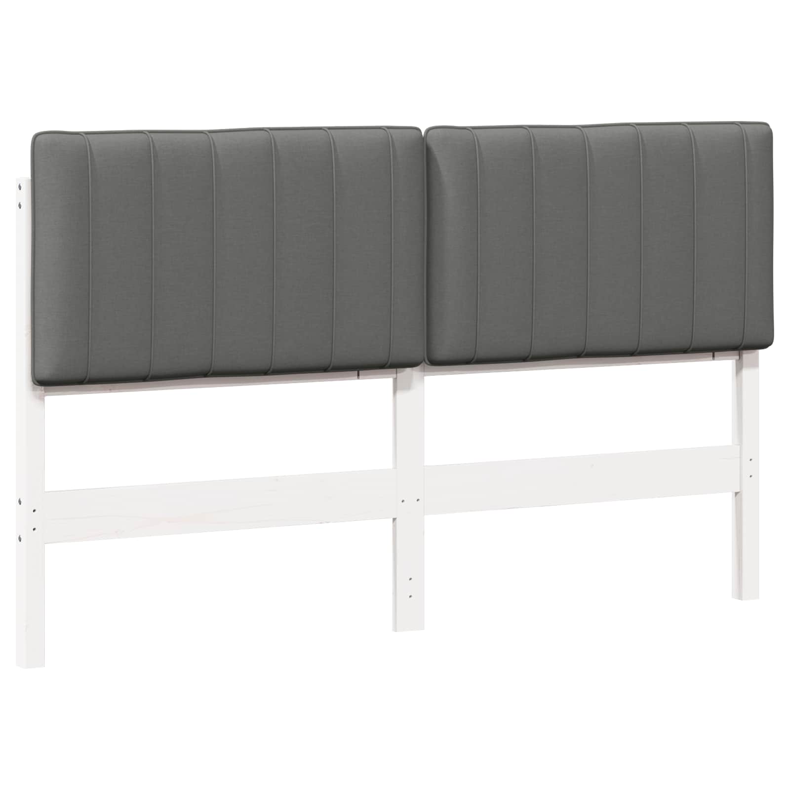 Tête de lit capitonnée Blanc et gris clair 150 cm Pin massif - XIOS
