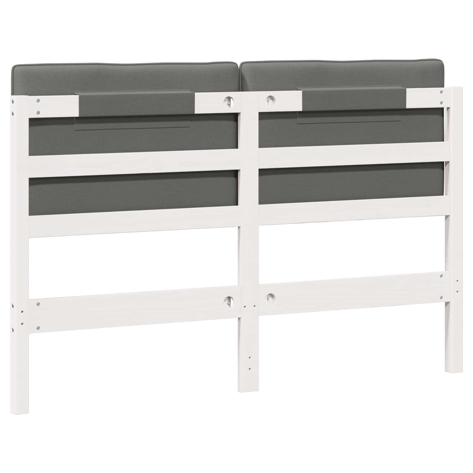 Tête de lit capitonnée Blanc et gris clair 150 cm Pin massif - XIOS
