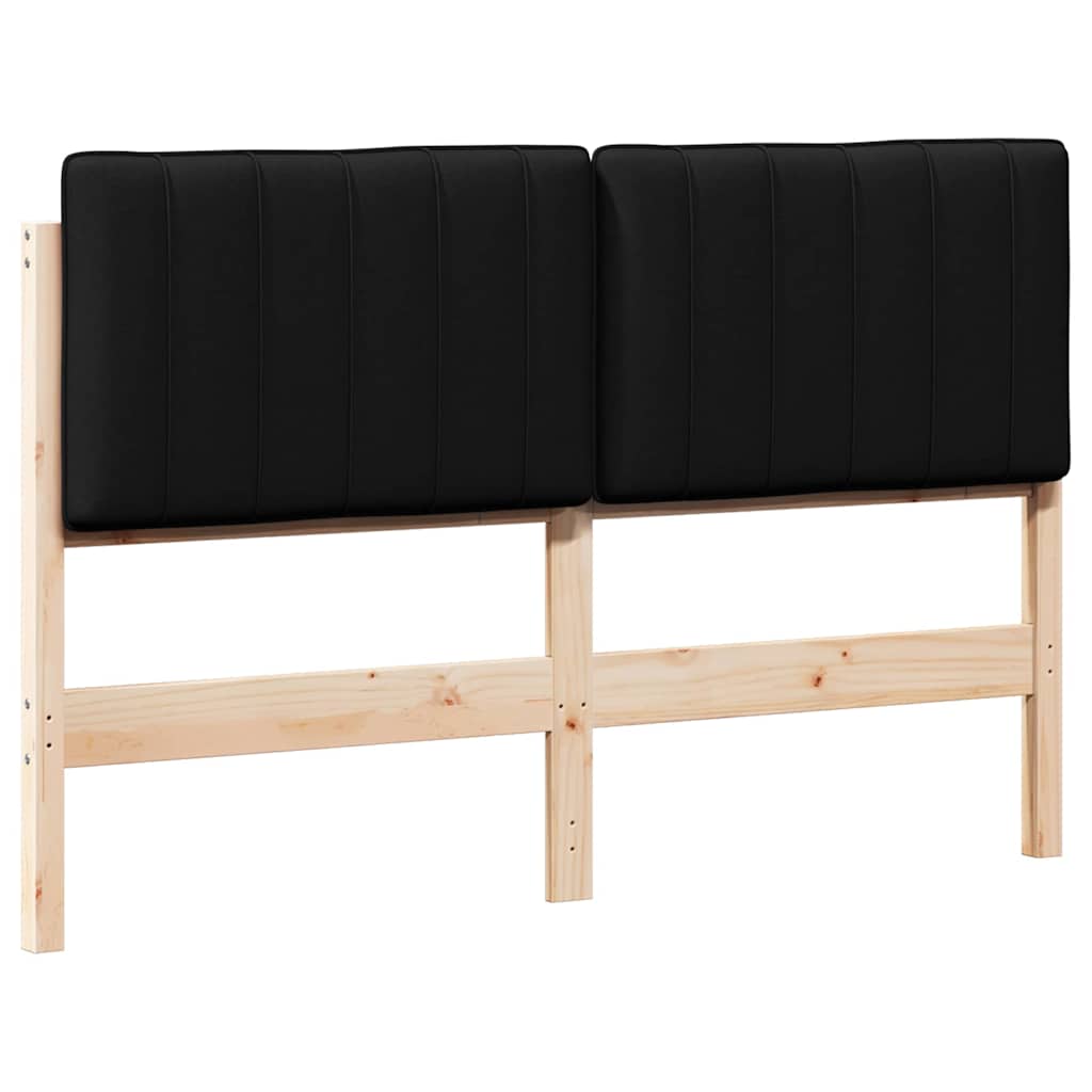 Tête de lit capitonnée Marron et Noir 140 cm Pin massif - XIOS