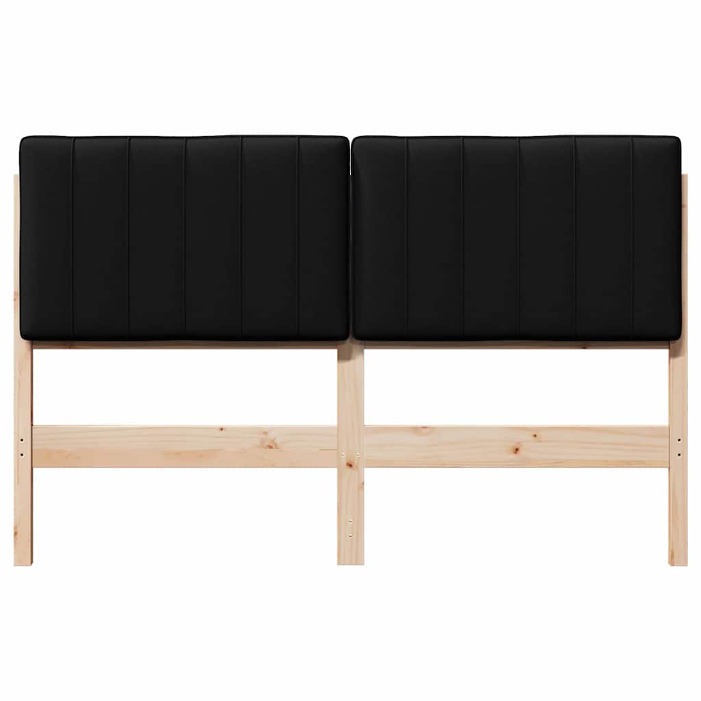Tête de lit capitonnée Marron et Noir 140 cm Pin massif - XIOS