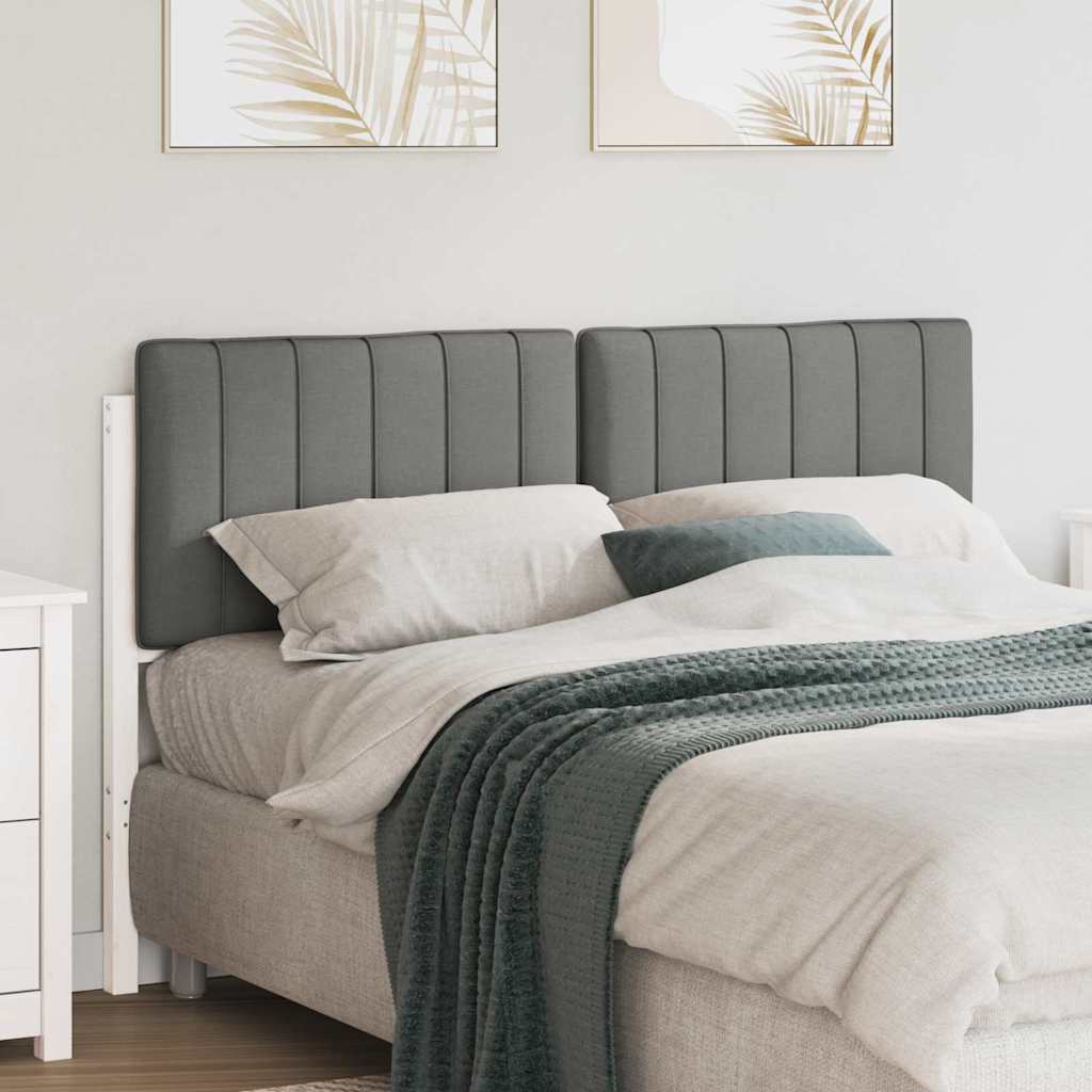 Tête de lit capitonnée Blanc et gris clair 140 cm Pin massif - XIOS