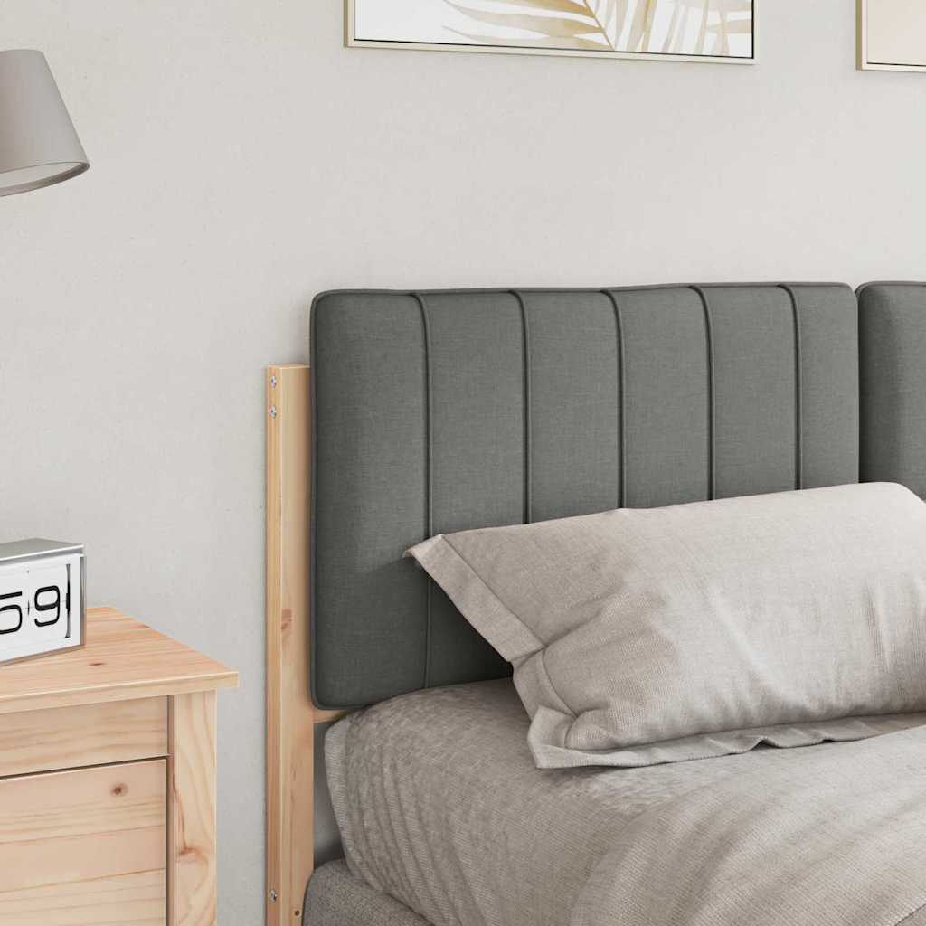 Tête de lit capitonnée Marron et gris clair 135 cm Pin massif - XIOS