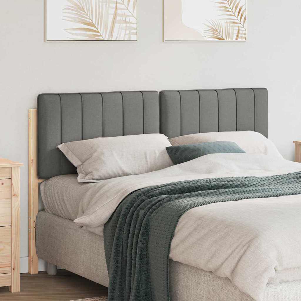 Tête de lit capitonnée Marron et gris clair 135 cm Pin massif - XIOS