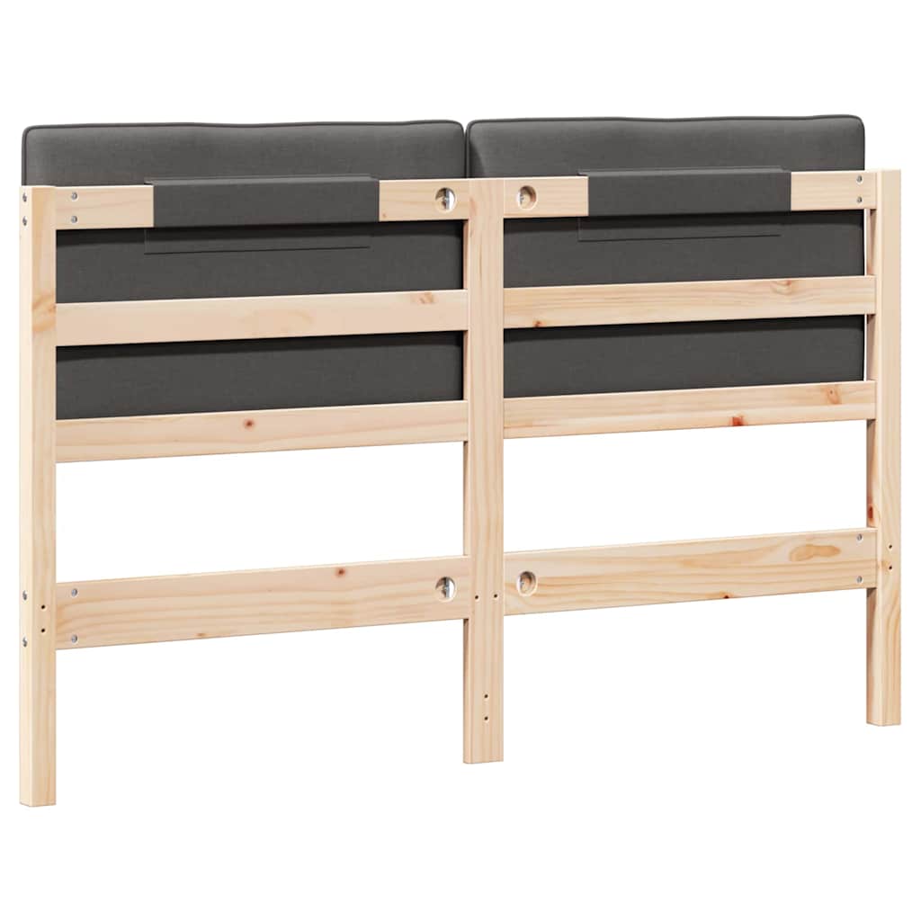 Tête de lit capitonnée Brun et gris foncé 135 cm Pin massif - XIOS