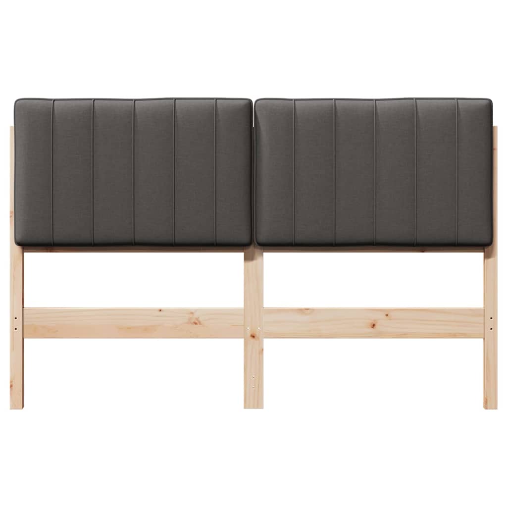 Tête de lit capitonnée Brun et gris foncé 135 cm Pin massif - XIOS
