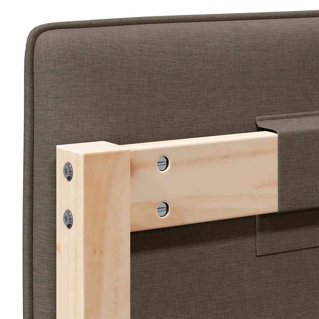 Tête de lit capitonnée Marron et Taupe 135 cm Pin massif - XIOS
