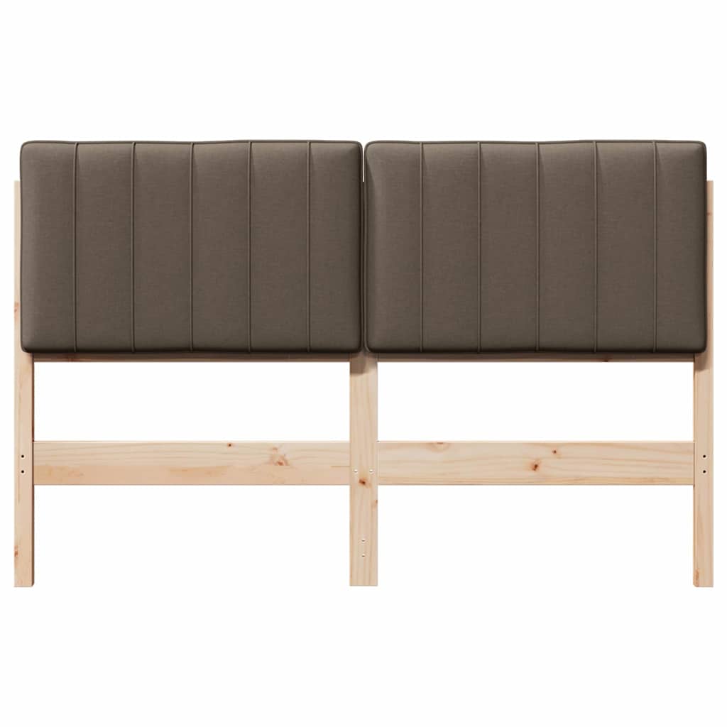 Tête de lit capitonnée Marron et Taupe 135 cm Pin massif - XIOS