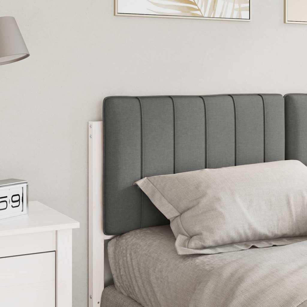 Tête de lit capitonnée Blanc et gris clair 135 cm Pin massif - XIOS
