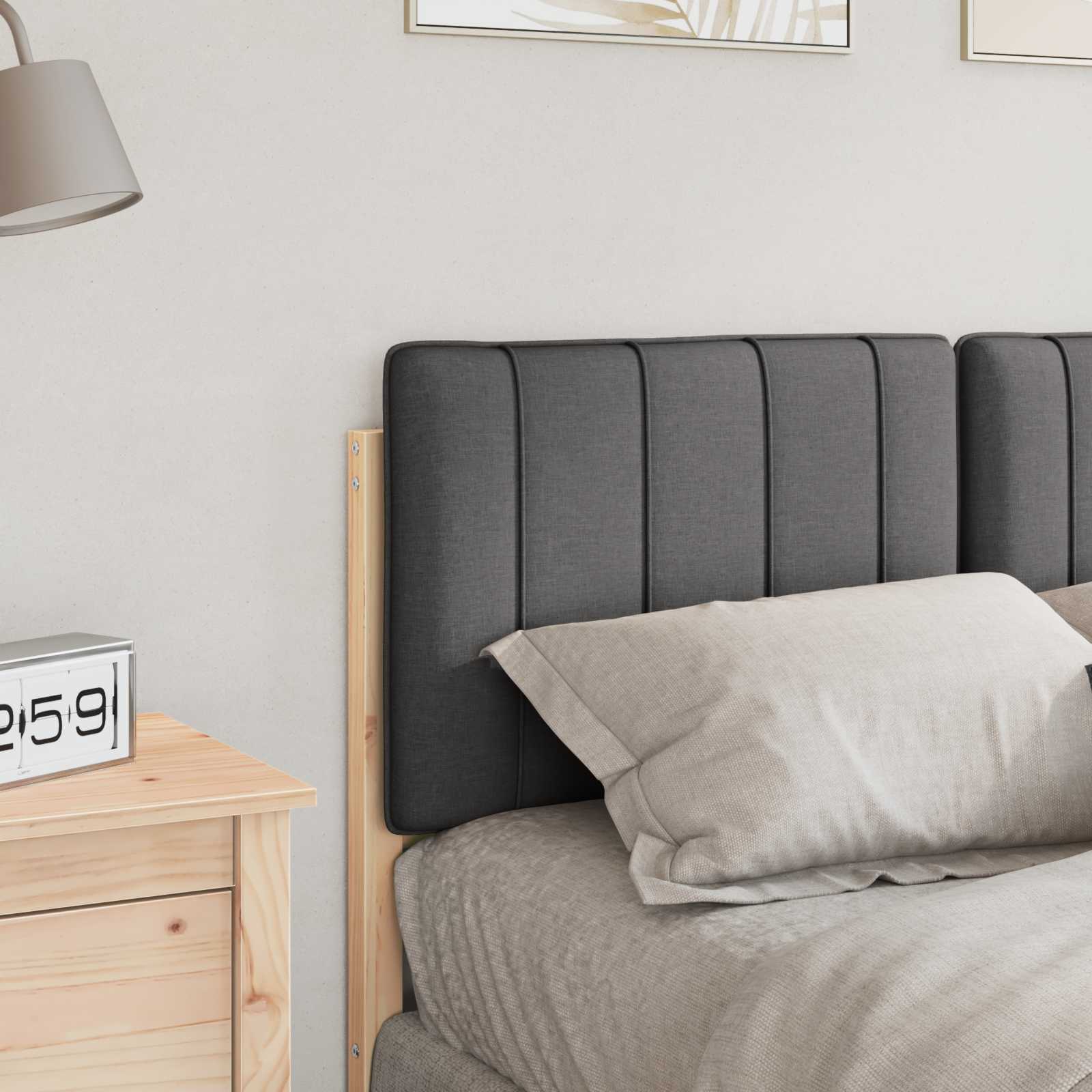 Tête de lit capitonnée Brun et gris foncé 120 cm Pin massif - XIOS