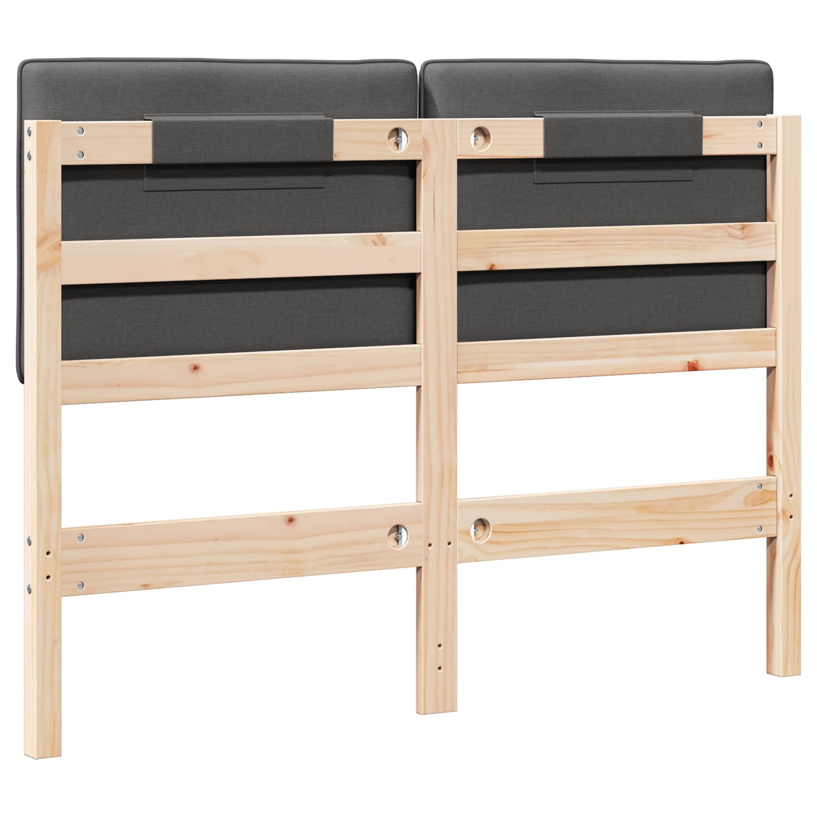 Tête de lit capitonnée Brun et gris foncé 120 cm Pin massif - XIOS