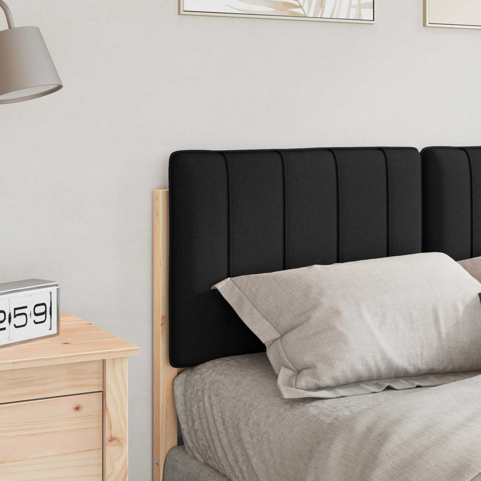 Tête de lit capitonnée Marron et Noir 120 cm Pin massif - XIOS