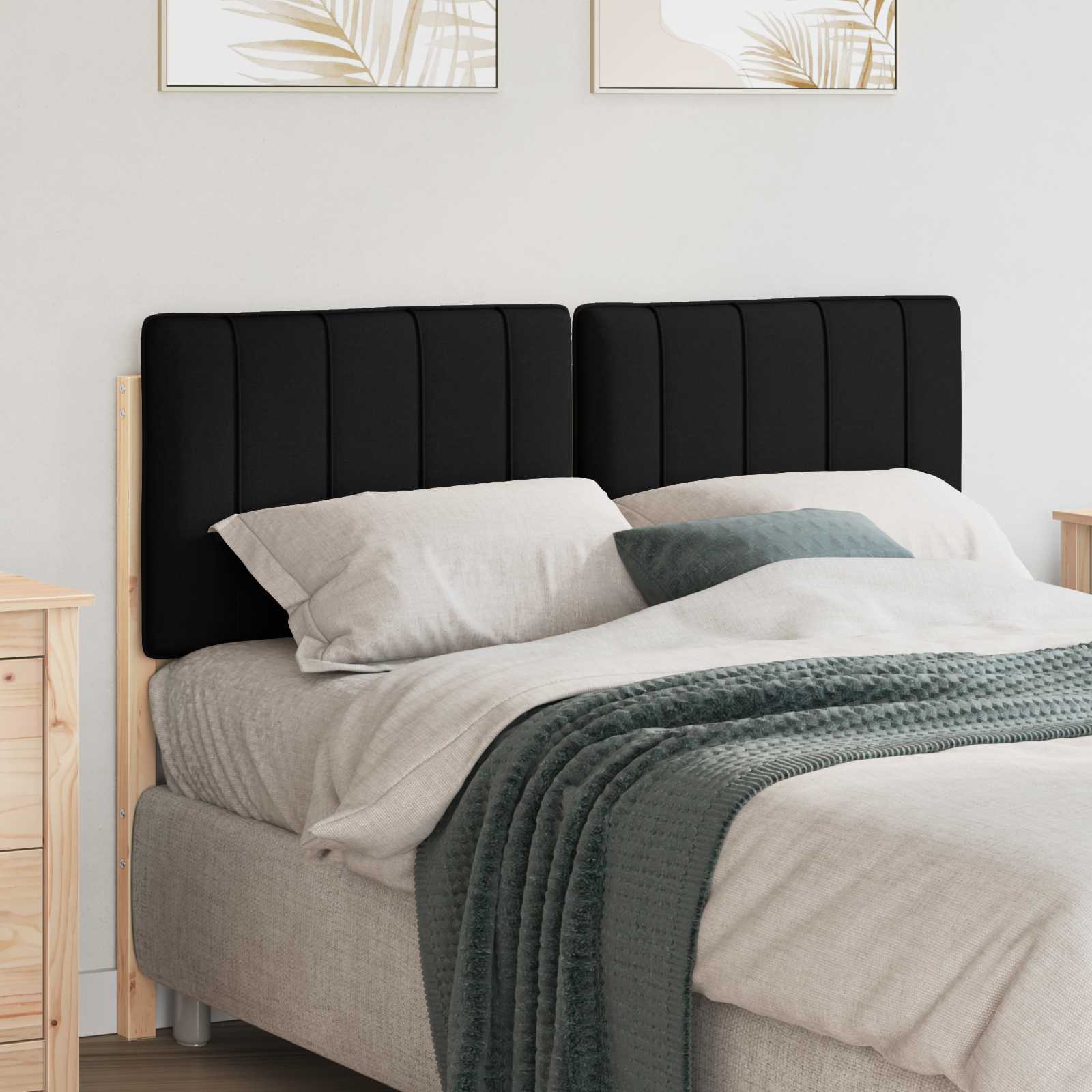 Tête de lit capitonnée Marron et Noir 120 cm Pin massif - XIOS