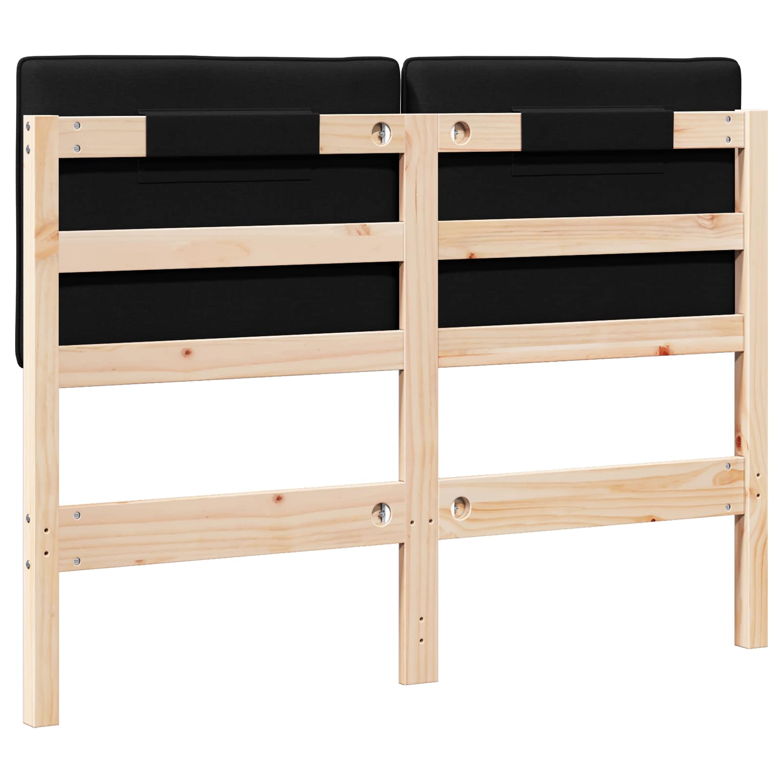 Tête de lit capitonnée Marron et Noir 120 cm Pin massif - XIOS