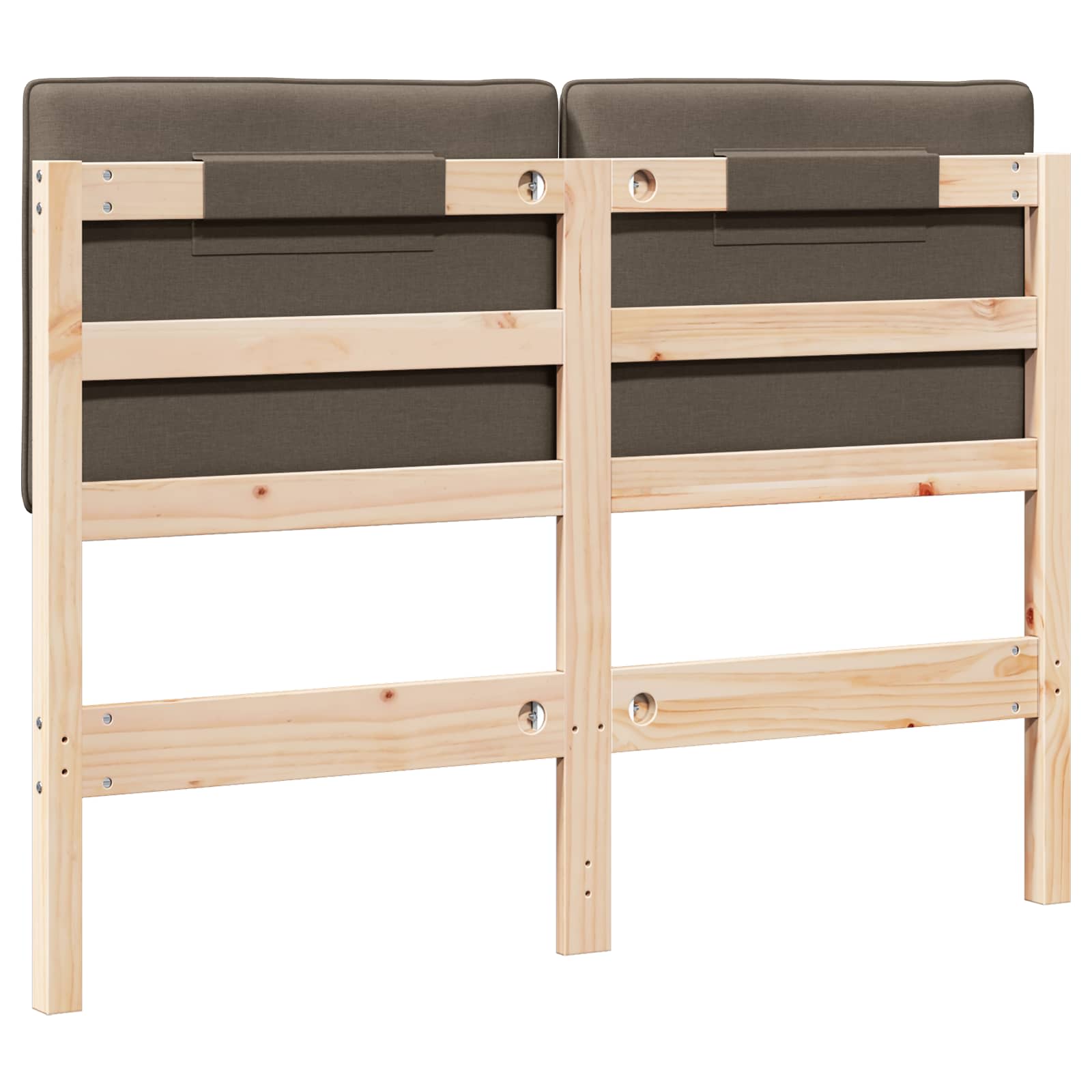 Tête de lit capitonnée Marron et Taupe 120 cm Pin massif - XIOS