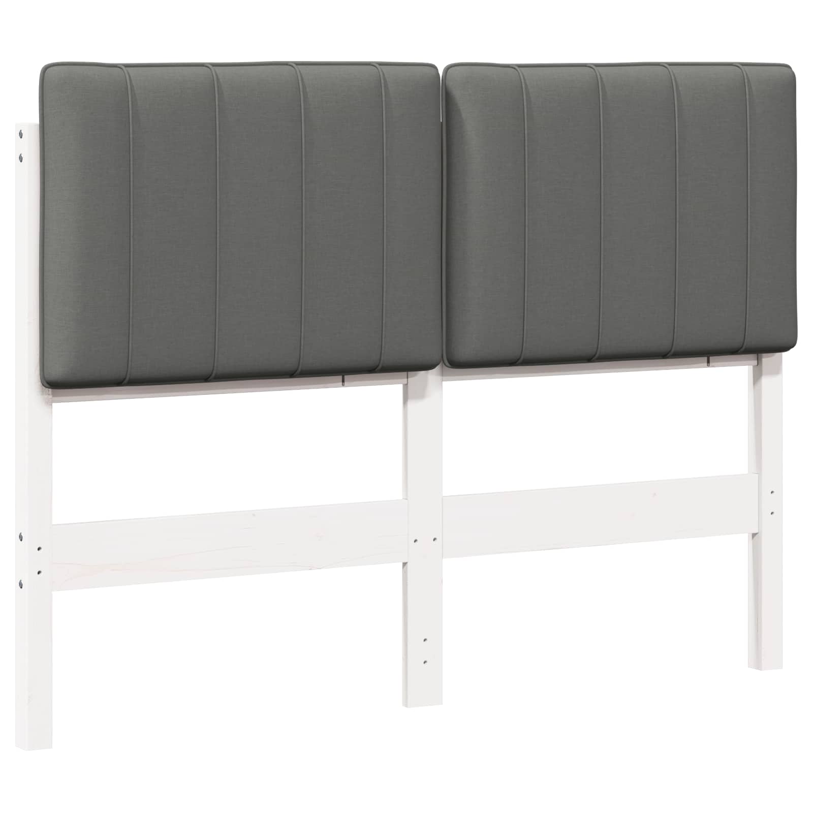 Tête de lit capitonnée Blanc et gris clair 120 cm Pin massif - XIOS