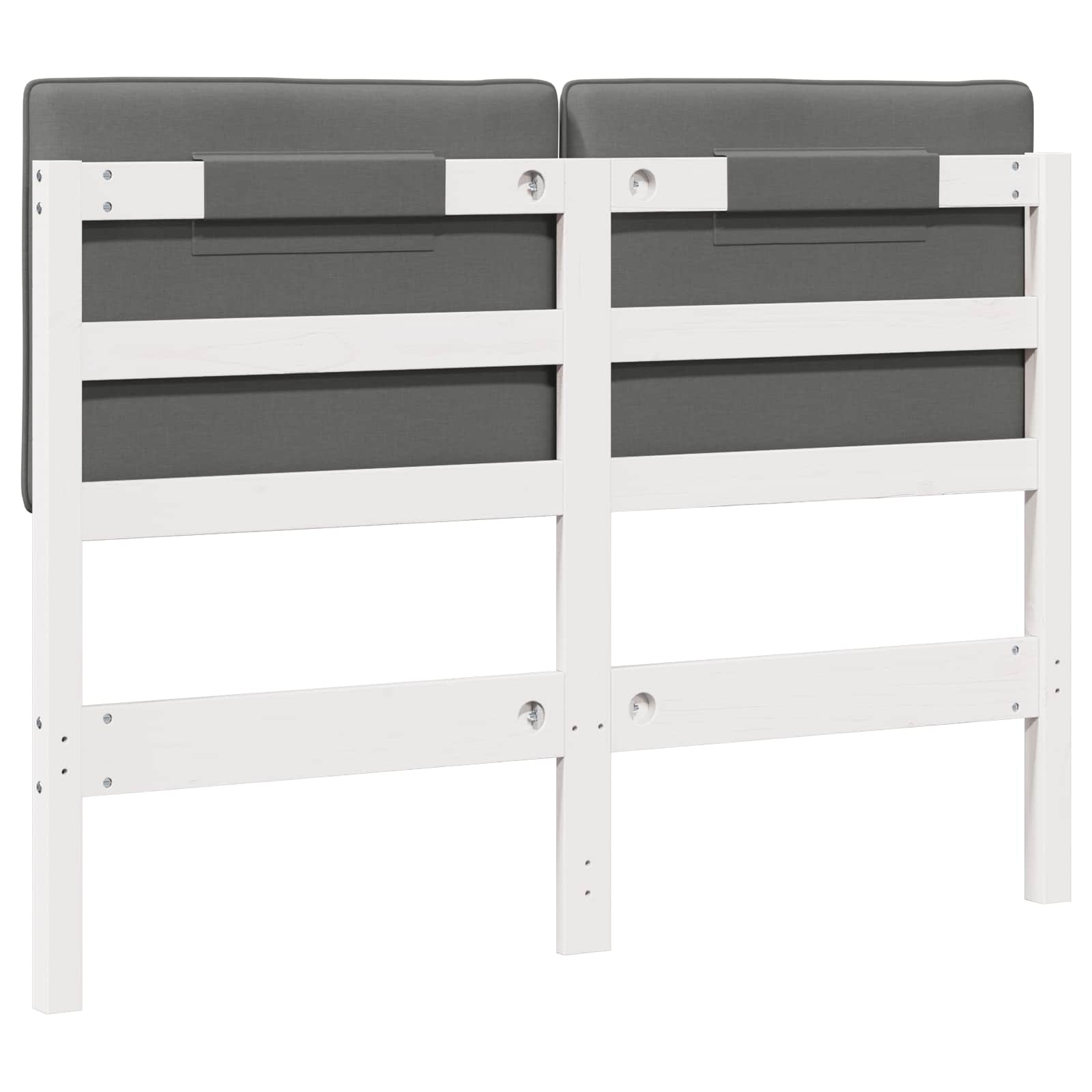 Tête de lit capitonnée Blanc et gris clair 120 cm Pin massif - XIOS