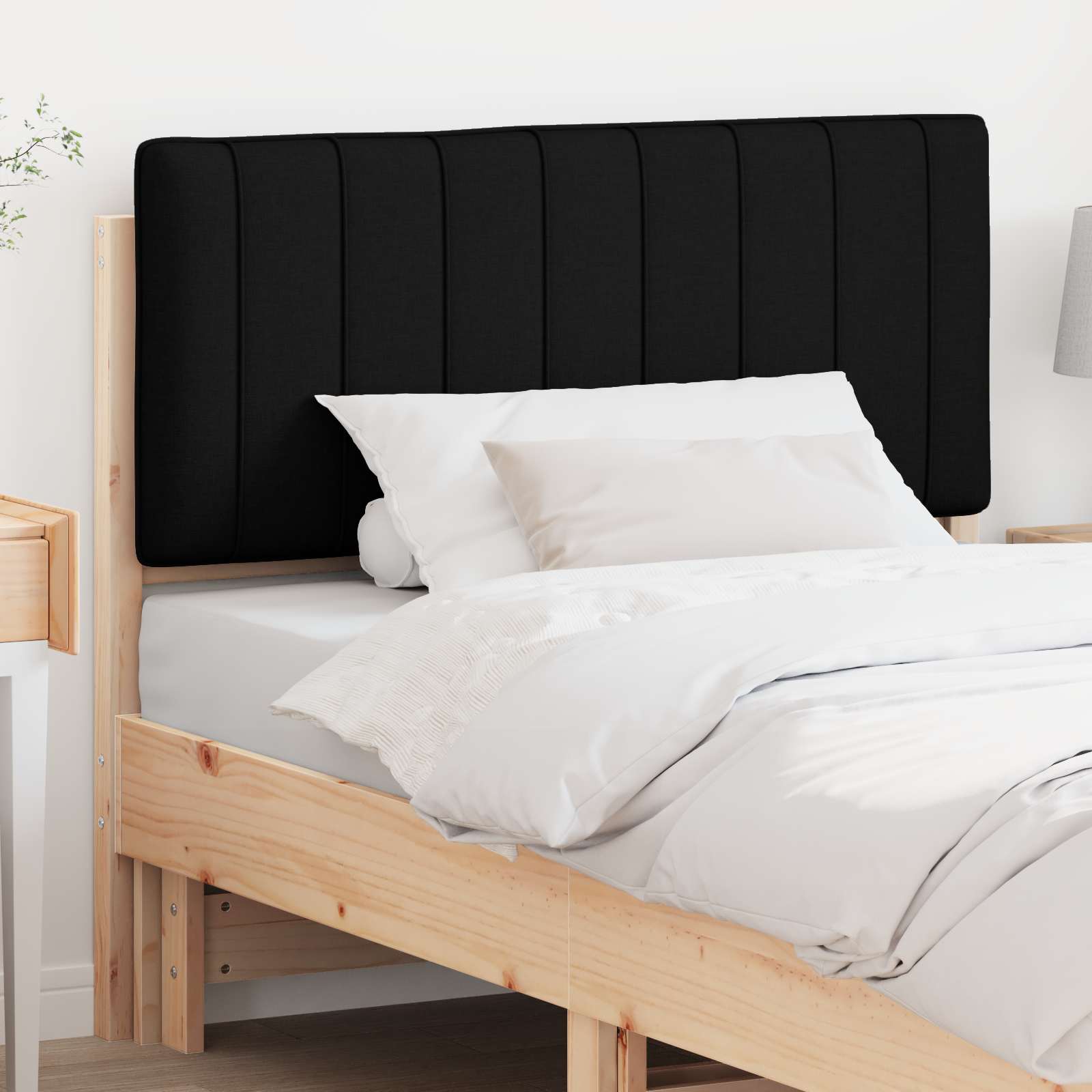 Tête de lit capitonnée Marron et Noir 100 cm Pin massif - XIOS