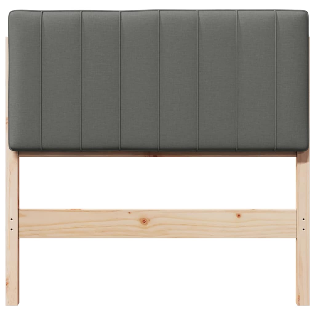 Tête de lit capitonnée Marron et gris clair 90 cm Pin massif - XIOS
