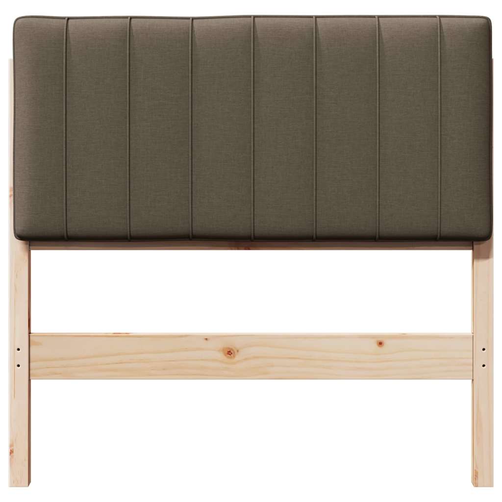 Tête de lit capitonnée Marron et Taupe 90 cm Pin massif - XIOS
