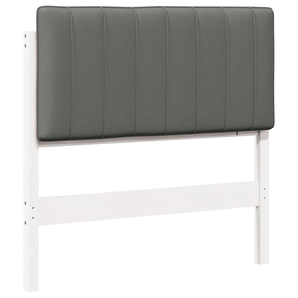 Tête de lit capitonnée Blanc et gris clair 90 cm Pin massif - XIOS