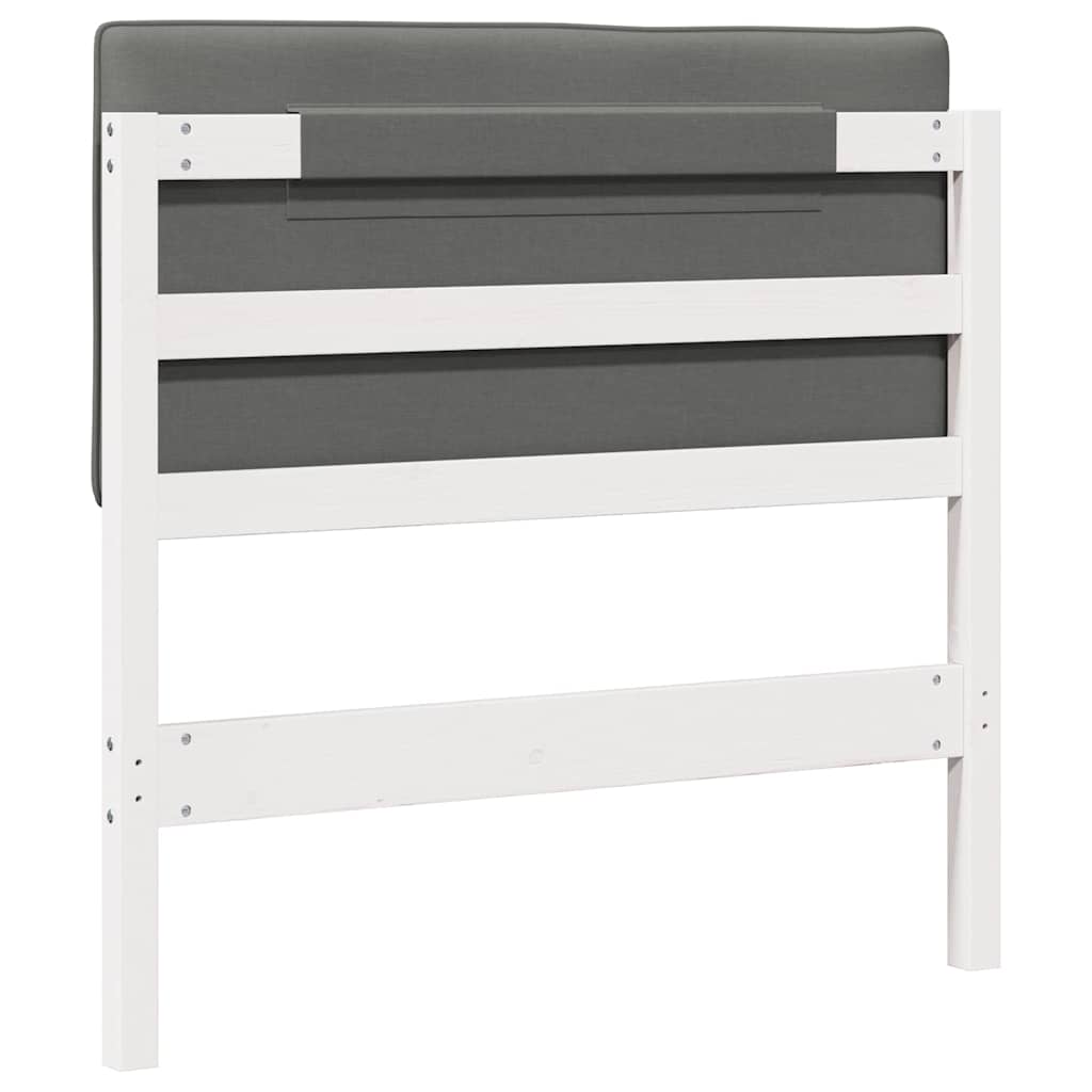 Tête de lit capitonnée Blanc et gris clair 90 cm Pin massif - XIOS