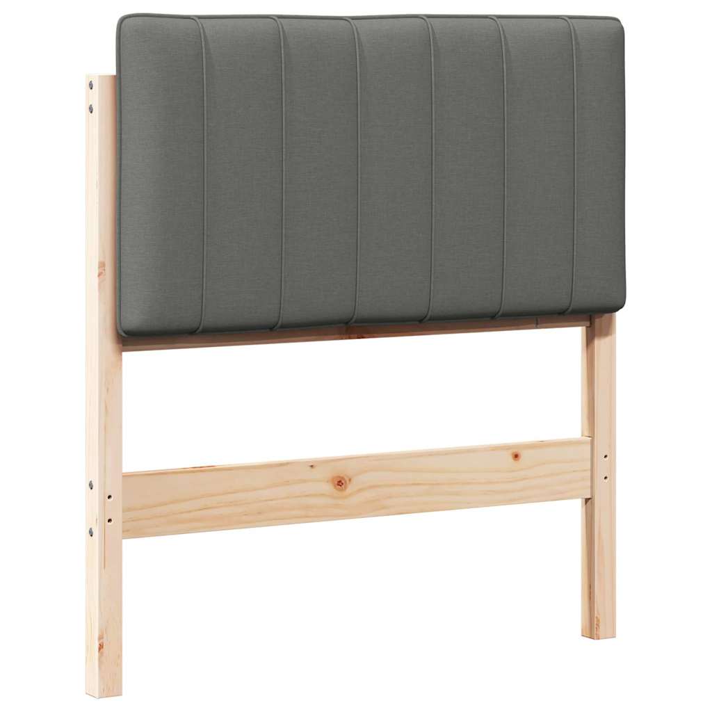 Tête de lit capitonnée Marron et gris clair 80 cm Pin massif - XIOS