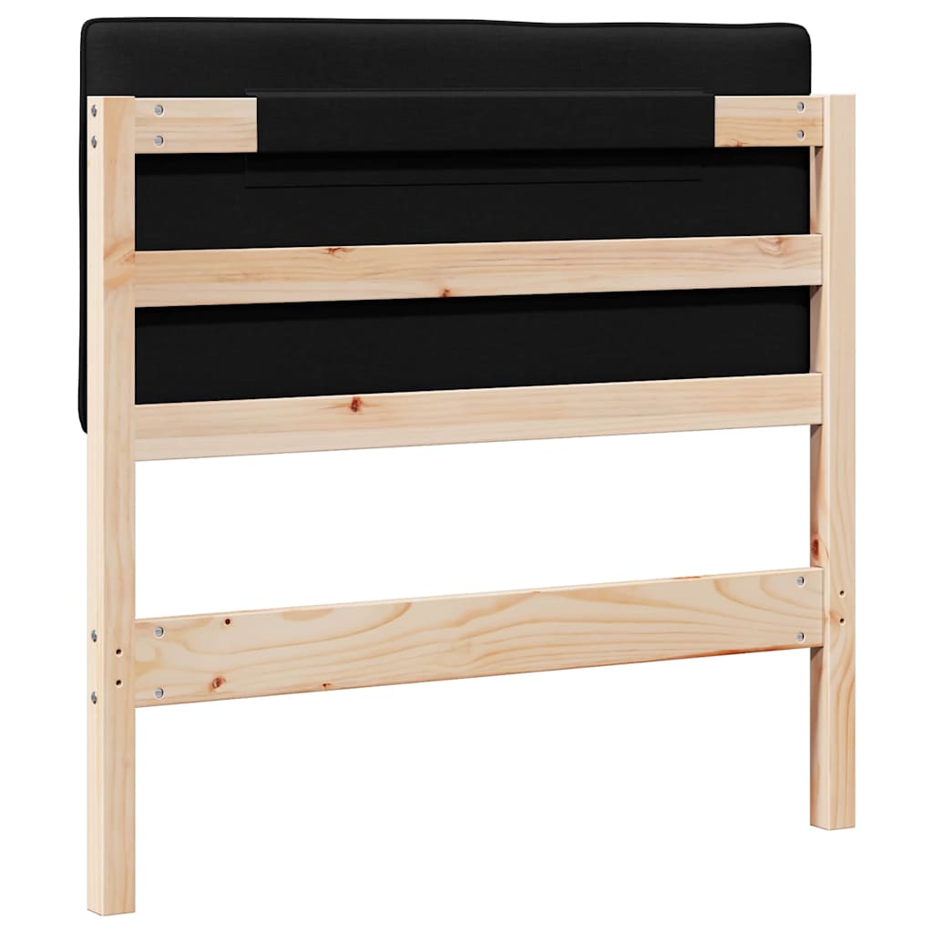 Tête de lit capitonnée Marron et Noir 80 cm Pin massif - XIOS