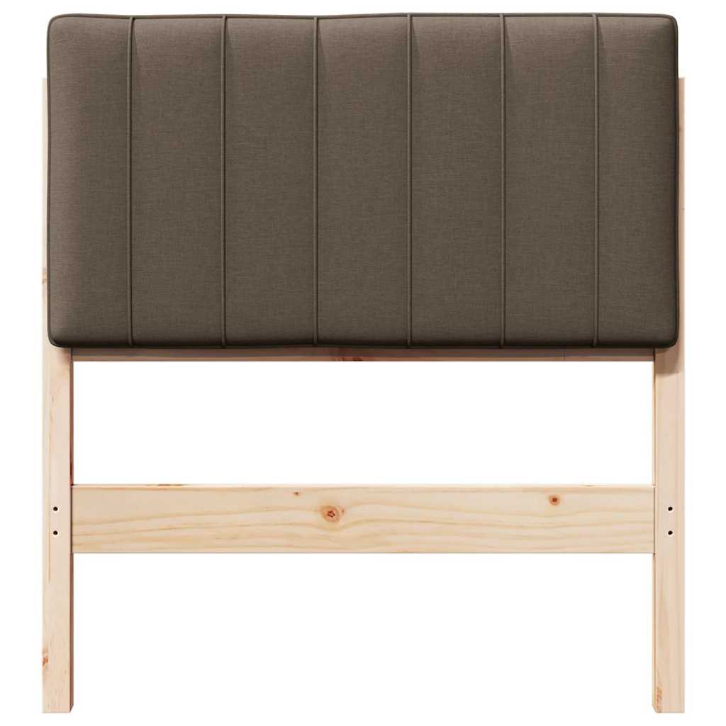 Tête de lit capitonnée Marron et Taupe 80 cm Pin massif - XIOS