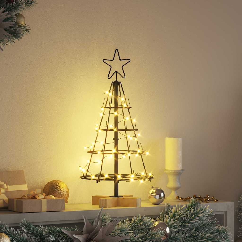 Arbre en cône de Noël avec support Noir 60 cm Acier - XIOS