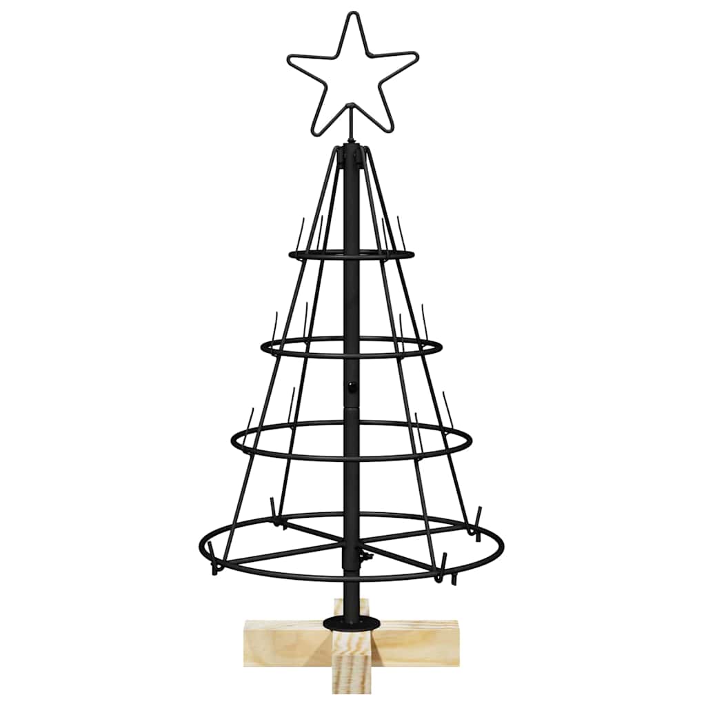 Arbre en cône de Noël avec support Noir 60 cm Acier - XIOS