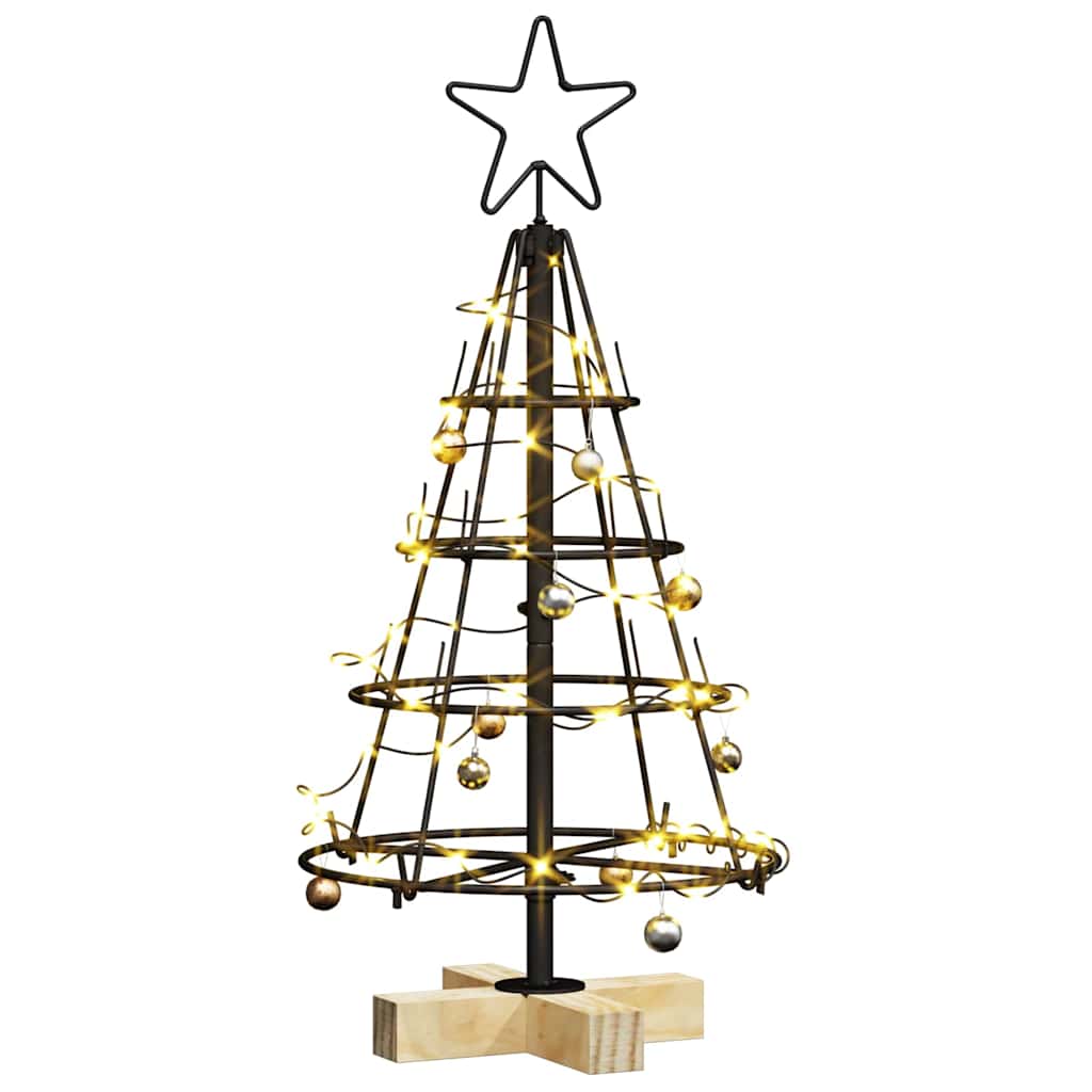 Arbre en cône de Noël avec support Noir 60 cm Acier - XIOS