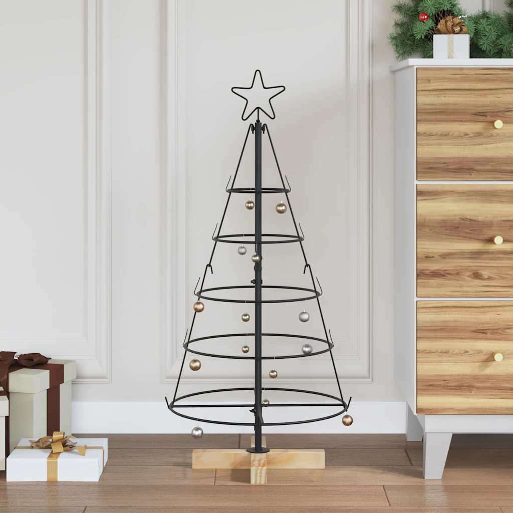 Arbre en cône de Noël avec support Noir 90 cm Acier - XIOS