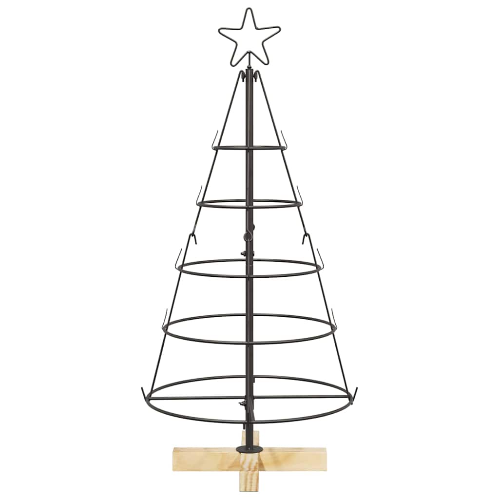 Arbre en cône de Noël avec support Noir 90 cm Acier - XIOS
