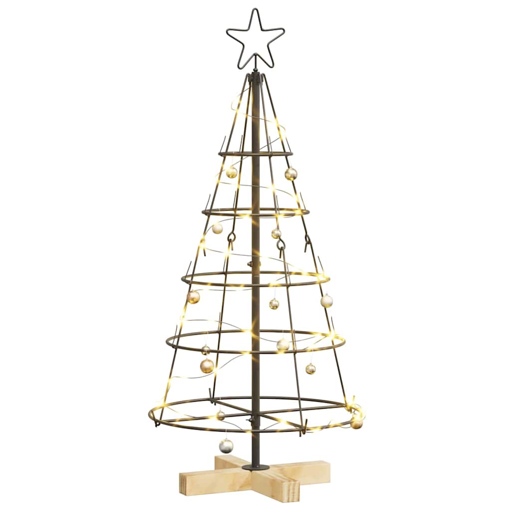 Arbre en cône de Noël avec support Noir 90 cm Acier - XIOS