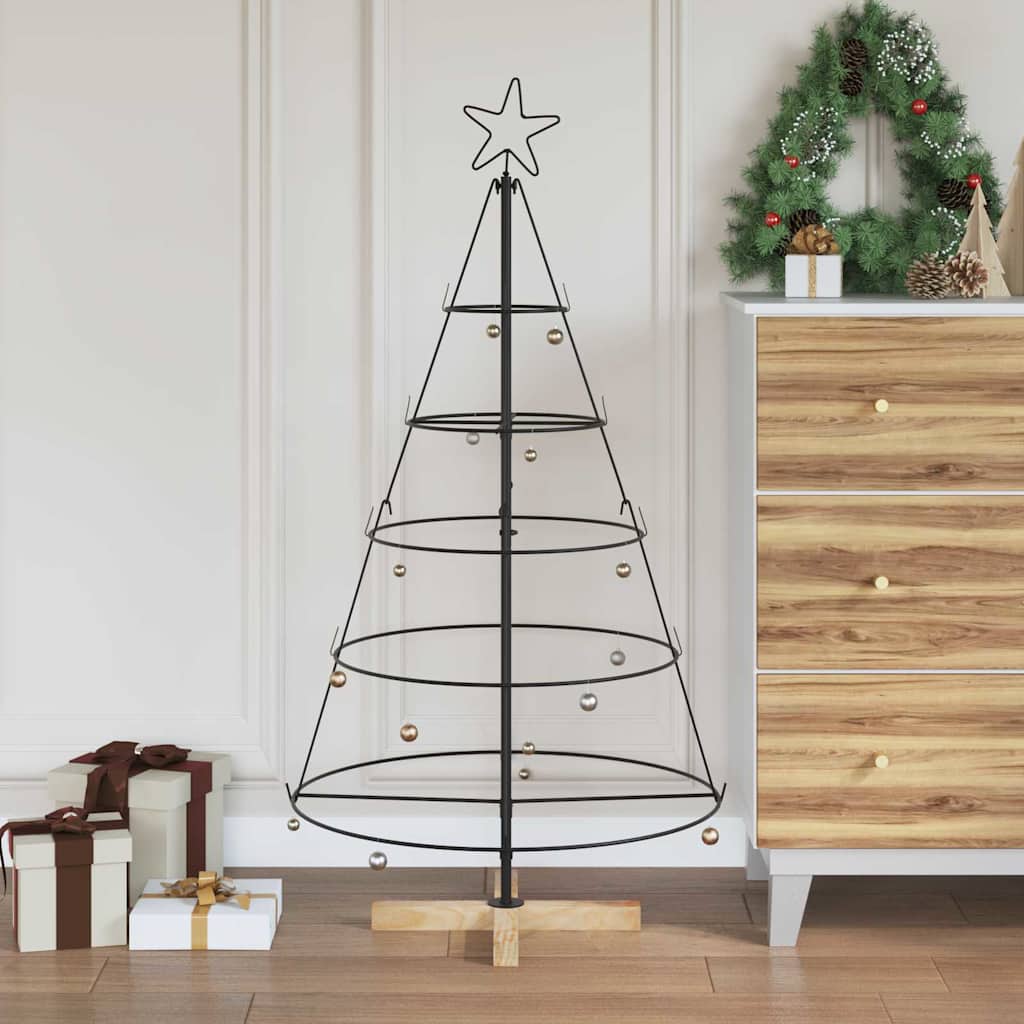 Arbre en cône de Noël avec support Noir 125 cm Acier - XIOS