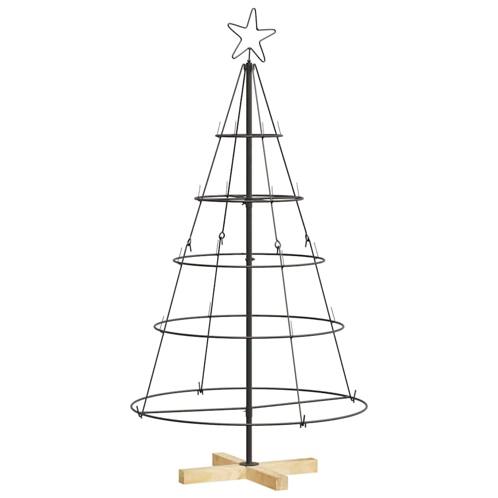 Arbre en cône de Noël avec support Noir 125 cm Acier - XIOS